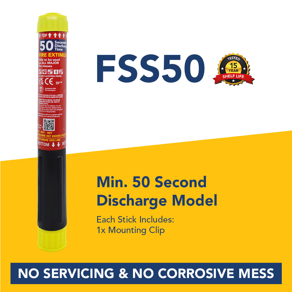 50 Second Fire Safety Stick - BRACKET INCLUDED